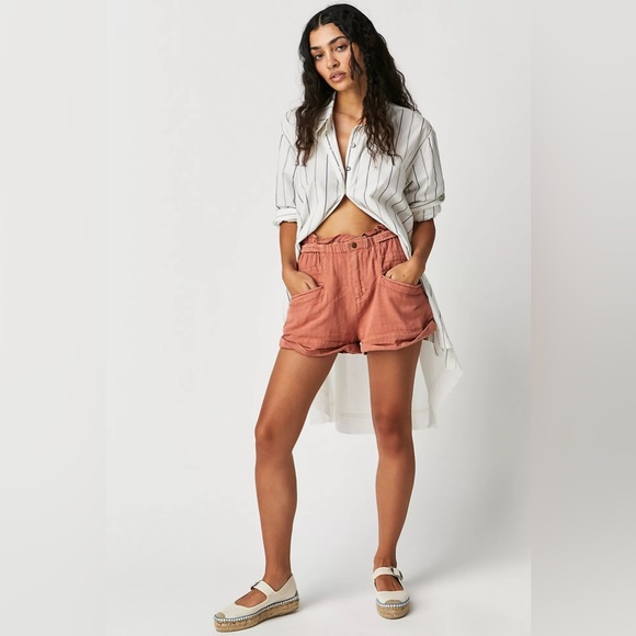 🆕FREE PEOPLE Topanga Cuff Shorts-Spice Route color - Picture 8 of 13